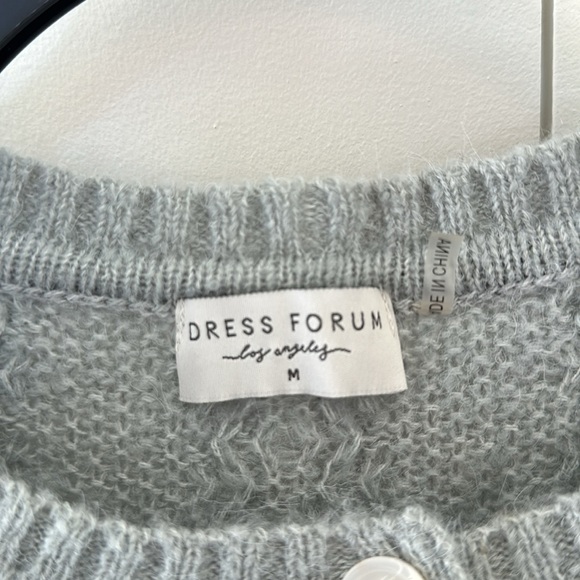 Dusty blue crewneck cardigan - Picture 2 of 5